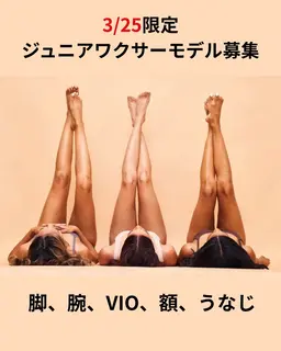 Jr.ワクサー【ブラジリアンワックス脱毛】脚all、腕all、VIO、額、うなじ ※女性限定