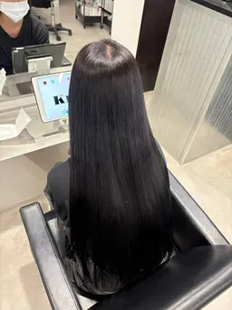 ☾·̩͙⋆【🖤赤みのない暗髪に‪‪🖤】アディクシーカラー+1stepTR‪‪