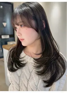 💫人気No.1 【カット+透明感ケアカラー+超音波シルクTR】#韓国#髪質改善