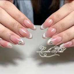 チップ長さだし10本🎀チークマグネットネイル💍パーツ2個付き