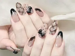 【モデル】💙💙チップ長さだし＋持ち込みデザイン(🔅デザイン、パーツ10本ok)