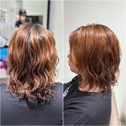 カット(3㎝以上)＋デザインパーマ(ミディアムスタイル)