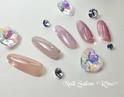 定額ラメ入りワンカラーオフィスネイル