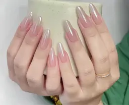 💗10本チップ長さだし🌷ミラーグラデーションorラメグラデーション｜パーツ2個プレゼント付き