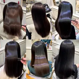 【カットなしクーポン】美髪縮毛矯正+ワンカラー+うる艶トリートメント1種　¥12000