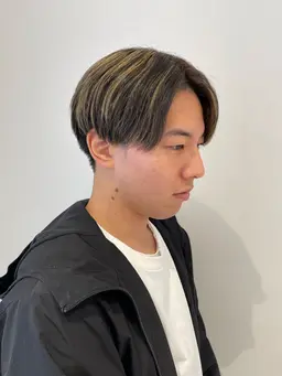 メンズカット＋曲がる縮毛矯正(センターパート、ウルフの方にオススメ)