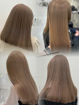 🤍ブリーチありダブルカラー🤍🎀コテ巻き仕上げ+外部補習treatment🎀