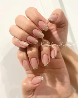 ◻︎美爪ガラスフレンチ【4種類から選択可能】【丁寧ケア・オフ込】【研修生プラン🔰】