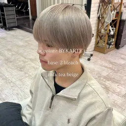 【 ミニモ学割 】【 U24 】メンズ限定👦🏻  カット+ダブルカラー+プレミークTr 🎧🎶_ 26400円→