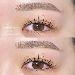 デザインラッシュリフト+パーソナルアイブロウ(眉毛wax+眉カット+眉メイク)¥7000