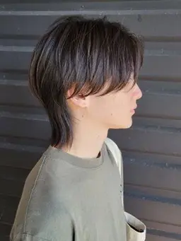 メンズセンターパートカット＋毛流れニュアンスパーマ