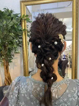 ヘアセット※編み込み、リボンの場合plus￥550