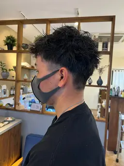 メンズカット+ツイストスパイラルパーマ