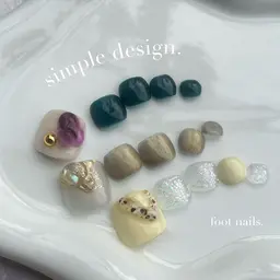 【フットバス着き🫧】親指ワンポイントアートデザイン