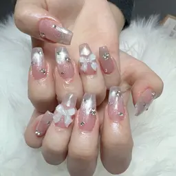 🍭【チップスカルプ】持ち込みシンプル🩵ワンホンデザイン💕