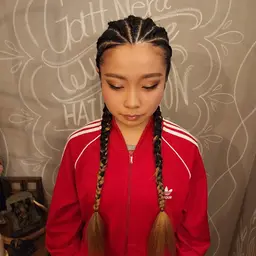 【エクステ持ち込み/レディース】コーンロウ　全頭