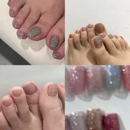 〖オフ無料〗画像のカラーから選べる♪1色ワンカラージェルネイル(foot)🫧