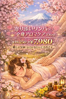 【3月限定】💖寄り添いリンパ × 全身アロマケア💖100分￥18,250→￥7,980