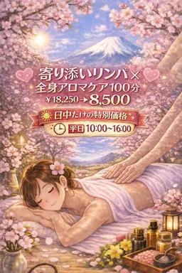 【🌄平日お昼10～16限定🌄】💖とろけるリンパ×全身アロマ💖100分￥18,250→￥8,500