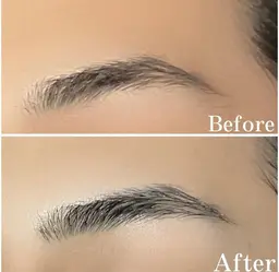 く練習モデル様メニュー>メンズ眉毛ワックス+パーマ(毛抜き、カット込み)