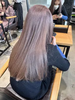 🟣【ダブルカラー】高級ケアブリーチ➕カラー➕艶トリートメント2➕カット✂︎