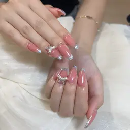 🎀【初回オフ無料ケア込み】 大人気ガラスフレンチ🎈ベースあり🎉