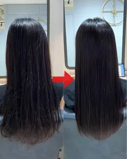 ☀️くせ毛対策強化☀️乾かすだけで自然にまとまる⭐️地毛風ストレート(縮毛矯正)×3STEPトリートメント