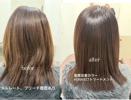 艶髪ケラチン髪質改善トリートメント＋クィックスパ(ストレートアイロンのお仕上げになります)