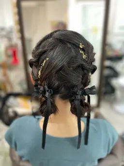 ヘアアクセ付き🐚🫧(パールピンor金箔or銀箔)ヘアセット