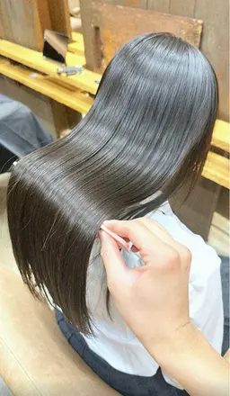 【サラサラ艶髪❤美髪縮毛矯正✨+ワンカラー】🉐 縮毛矯正+ワンカラー+髪質改善スチームトリートメント