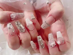 人気No2☆長さだし１０本+付け放題【１０本アート】オフ無料/フィルイン対応