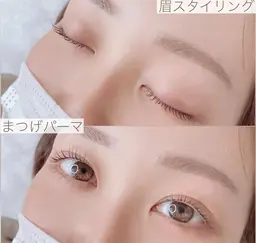 人気NO.1【まつパ（コーティング付き）＋アイブロウスタイリング（黄金比＋ワックス脱毛＋間引き＋毛抜き＋メイク付き）】
