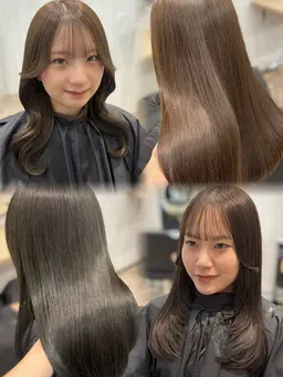 【sHiHo限定🎀】カット +透明感カラー +高保湿髪質改善トリートメント（ダメージ補修効果のあるシャンプー付◎）