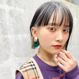 【セクションブリーチ】【インナーカラー】部分ブリーチ＋フルカラー＋2stepトリートメント