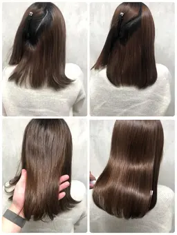 前髪カット＋前髪酸性縮毛矯正(左右の眉尻から眉尻まで。) 【髪質改善】