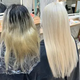 抜きっぱなしブロンド♡ブリーチのみリタッチ⭐️ケアブリーチ