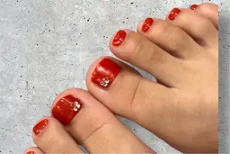 Foot:ワンカラー　 【気分が上がる🎶】フットバス、オイル、クリーム保湿、ストーン10粒付