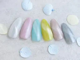 【Jrネイリスト】(オフなし)マグネットネイル🧲奥行きが可愛い🧲自爪を削らないノンサンディングベース使用