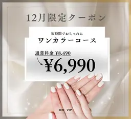 【12月限定】時短◎上品ワンカラー|8490→6990(オフあり)※初回ジェルオフ無料