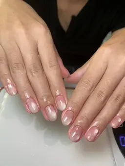 自爪, キャッツアイネイル ,クリアジェルネイル💅💅💅