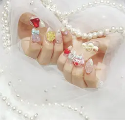 【Jr.】 オフ有り🍒チップ長さ出し+ワンカラーorラメグラデーション90分パーツつけ放題