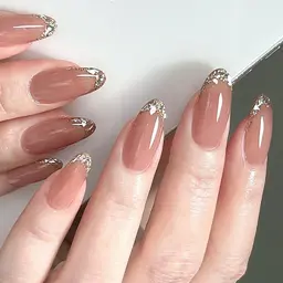 グラス/ミラーのフレンチネイル💅(オフなし)