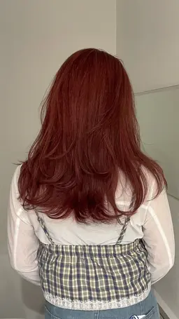 🍒《Wカラーでさらに発色する暖色カラー！ブリーチなしWカラー＋Aujua 1step トリートメント¥7700》 🍒
