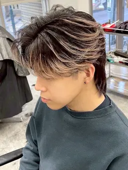 🐣メンズ限定練習モデル🐣ハイライトカラー＋ダメージケアトリートメント✨