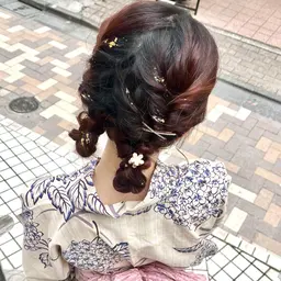 夏祭り前に👘浴衣着付け+ヘアセット