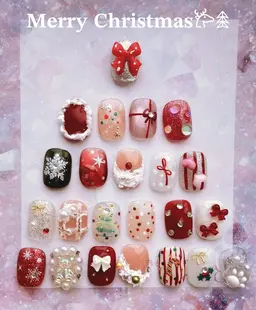 🎀【クリスマス・冬のミックスアートSALE】 お好みで組み合わせ!💕定額ネイル