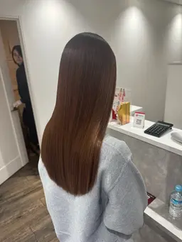 🟦カット+カラー+酸性ストレート23400円/癖が気になる方