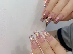 ラメグラデーション1カラーorラメワンカラー(90色から選び)✨フィルイン✨ドライケア込み