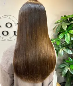 ツヤ髪カラー+スタイル持続トリートメント+ブロー