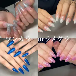〈スカルプ〉オフ無し ワンカラーorラメグラ　　ジュニアネイリスト施術